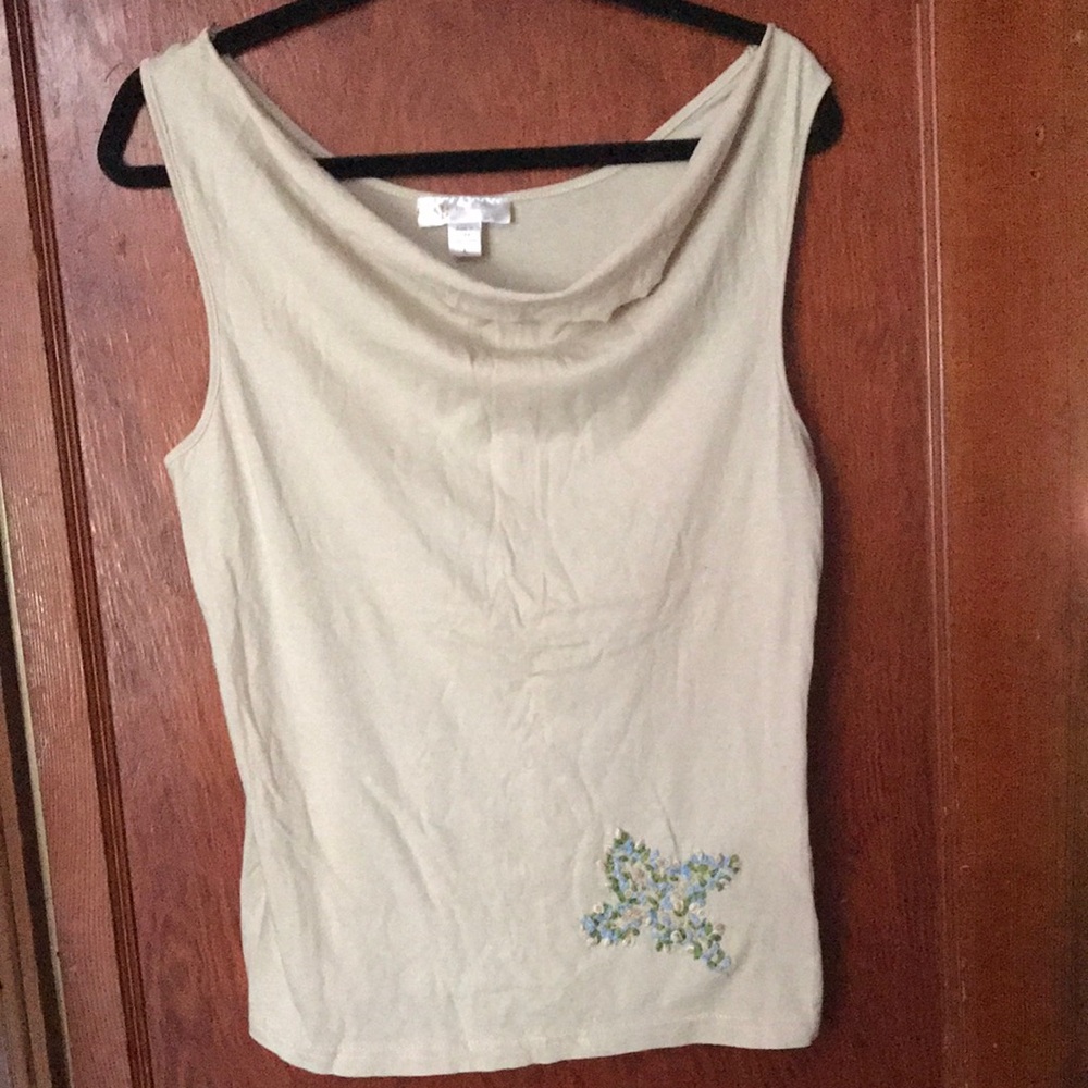 Elegant Cream Sleeveless Top